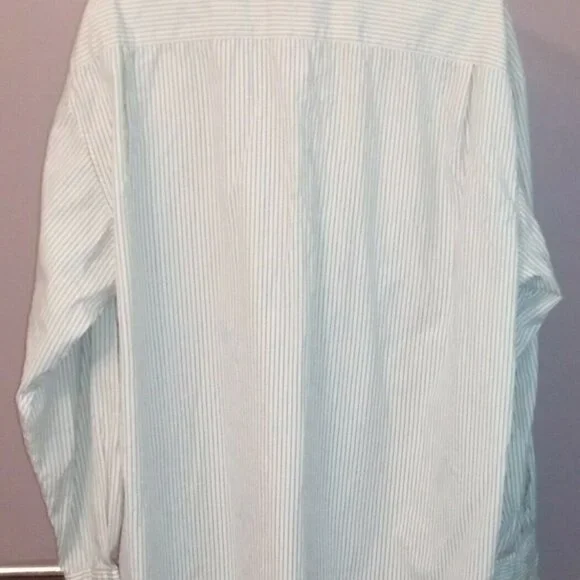 NAUTICA Striped Button Down Shirt White Navy - Picture 2 of 5